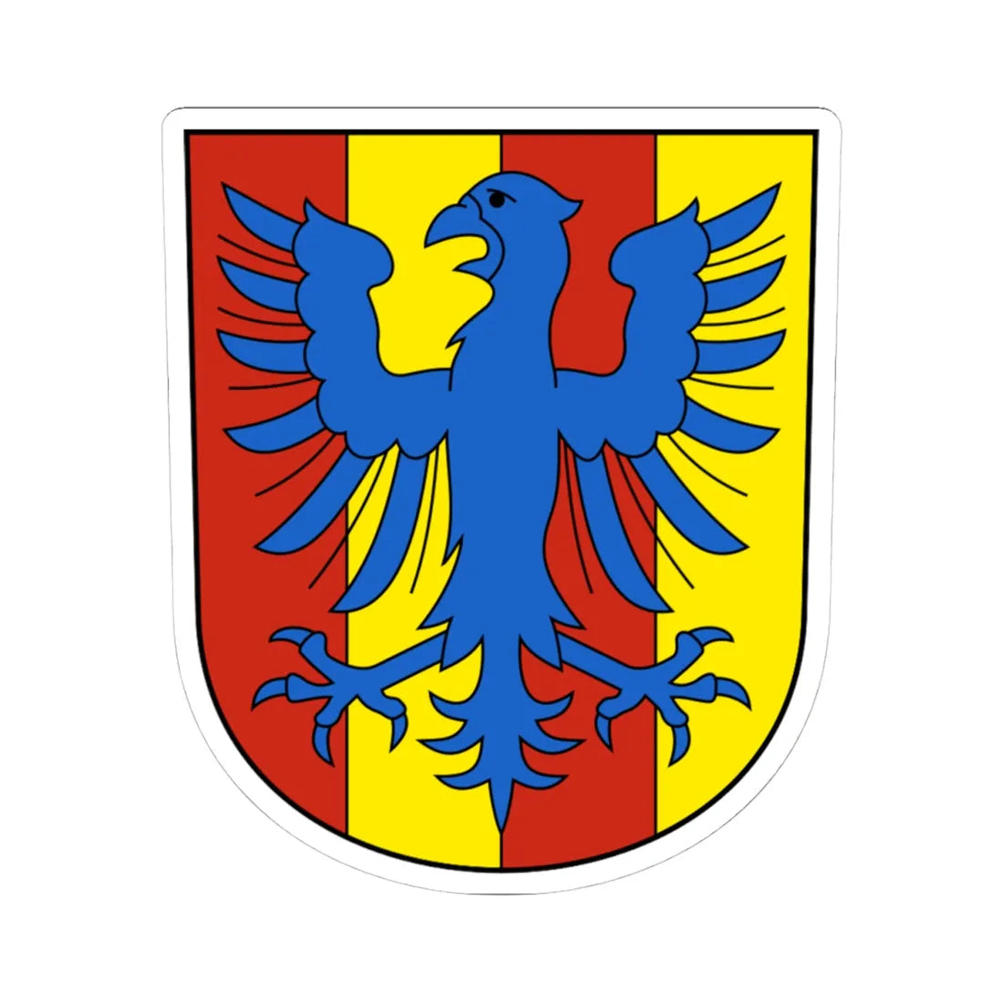 Wisen-blazon (Switzerland) (Coat of Arms) STICKER Vinyl Kiss-Cut Decal 4 Inch White - The Sticker Space