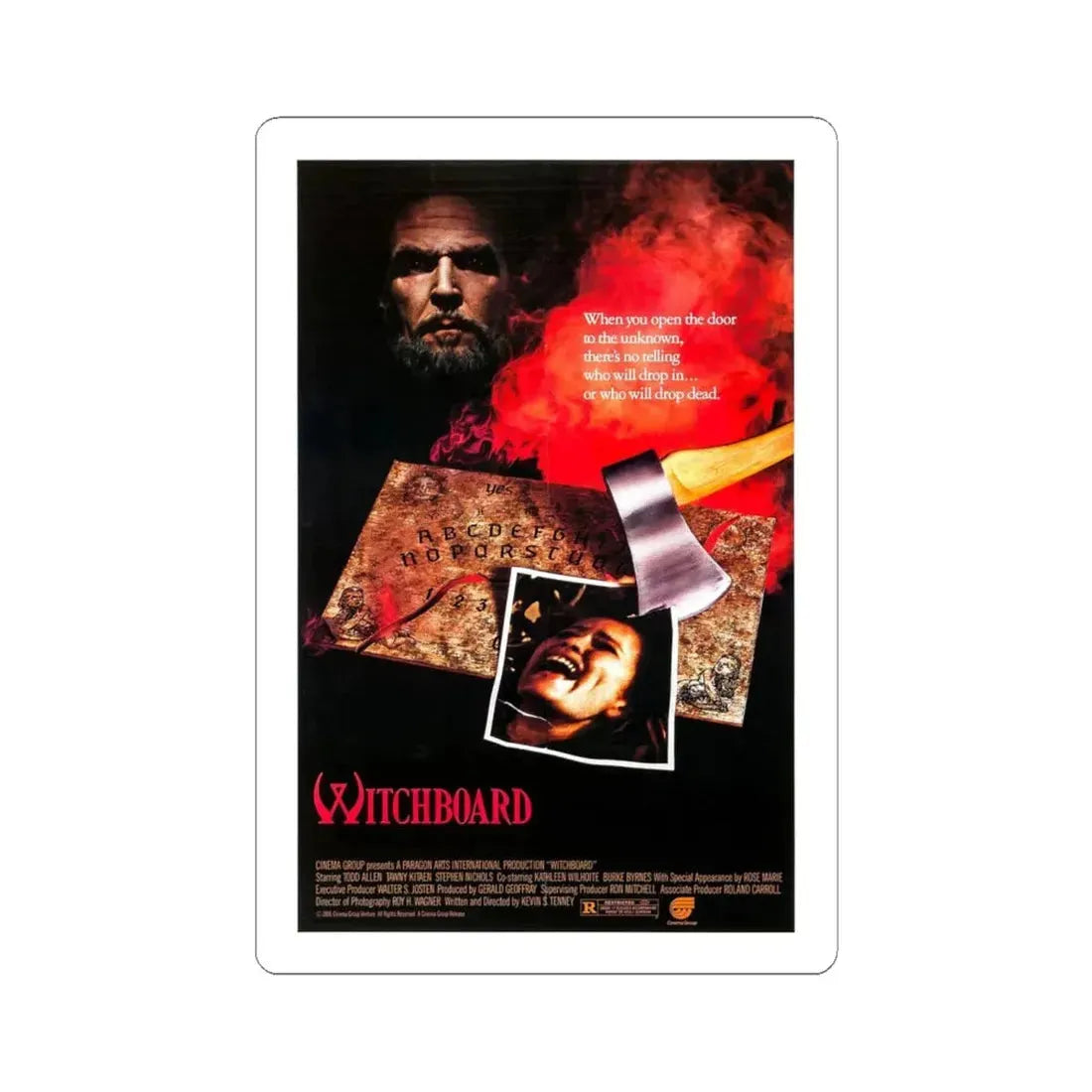 WITCHBOARD 1986 Movie Poster - STICKER Vinyl Kiss-Cut Decal 6 Inch White - The Sticker Space