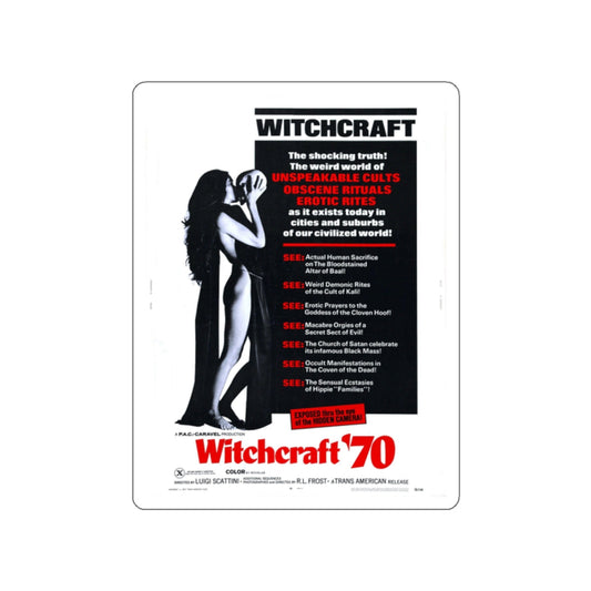 WITCHCRAFT 1970 Movie Poster STICKER Vinyl Die-Cut Decal-White-The Sticker Space