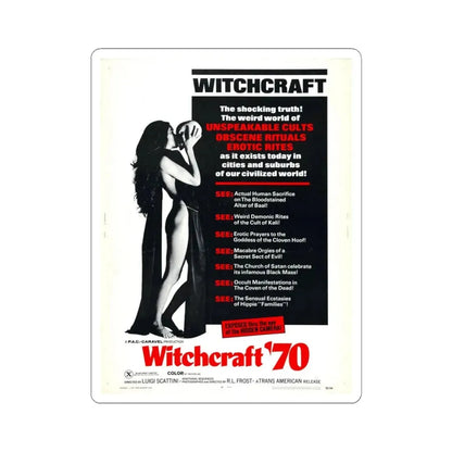 Witchcraft 70 1970 Movie Poster - STICKER Vinyl Kiss-Cut Decal 4 Inch White - The Sticker Space