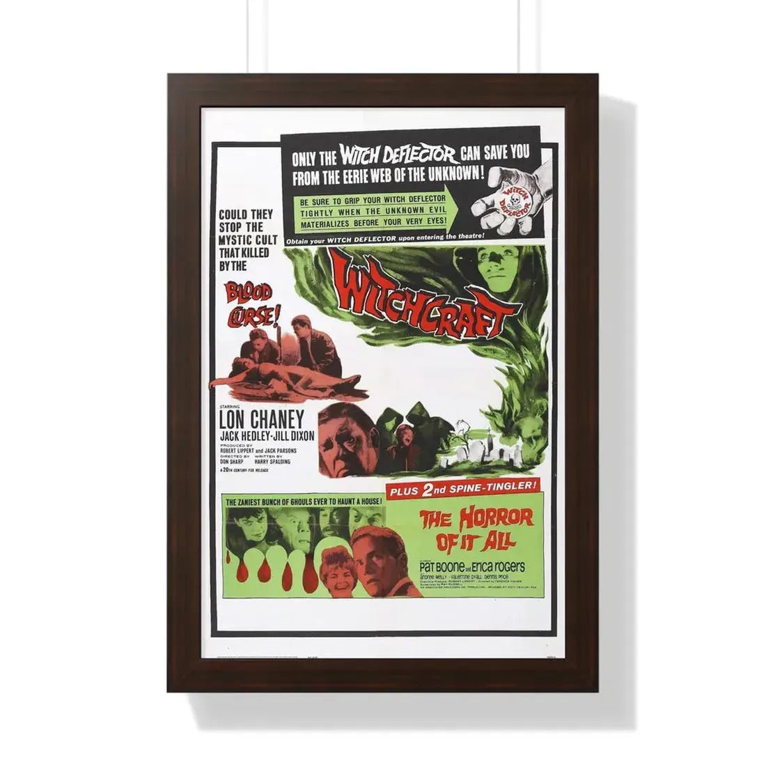 WITCHCRAFT + THE HORROR OF IT ALL 1964 - Framed Movie Poster 16″ x 24″ Walnut - The Sticker Space