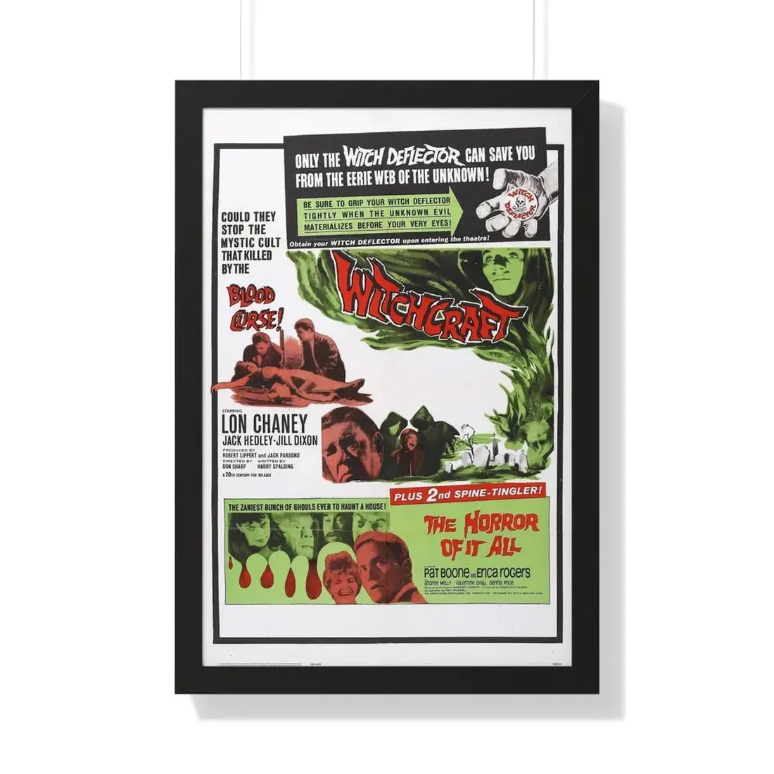 WITCHCRAFT + THE HORROR OF IT ALL 1964 - Framed Movie Poster 20" x 30" Black - The Sticker Space