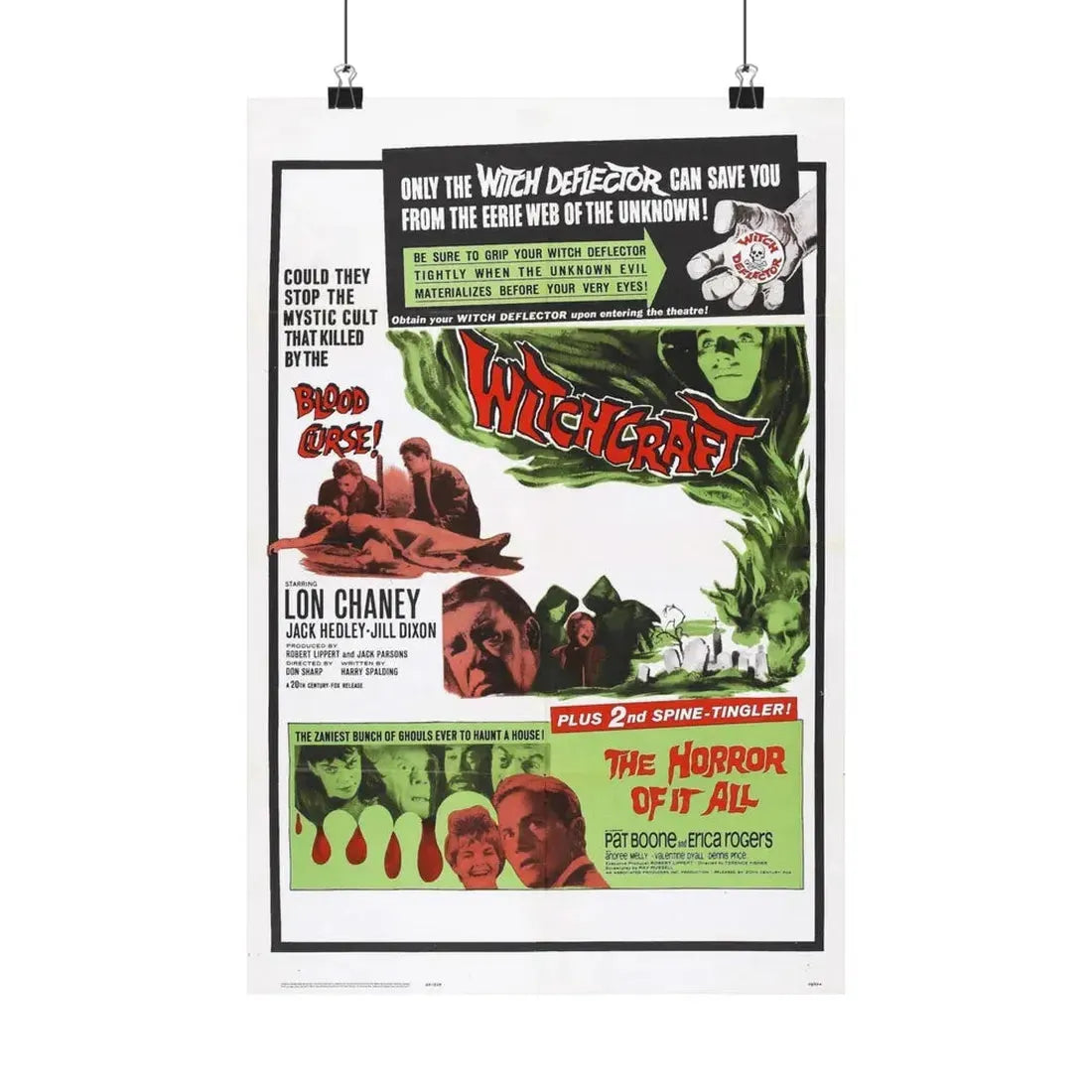WITCHCRAFT + THE HORROR OF IT ALL 1964 - Paper Movie Poster 12″ x 18″ Matte - The Sticker Space