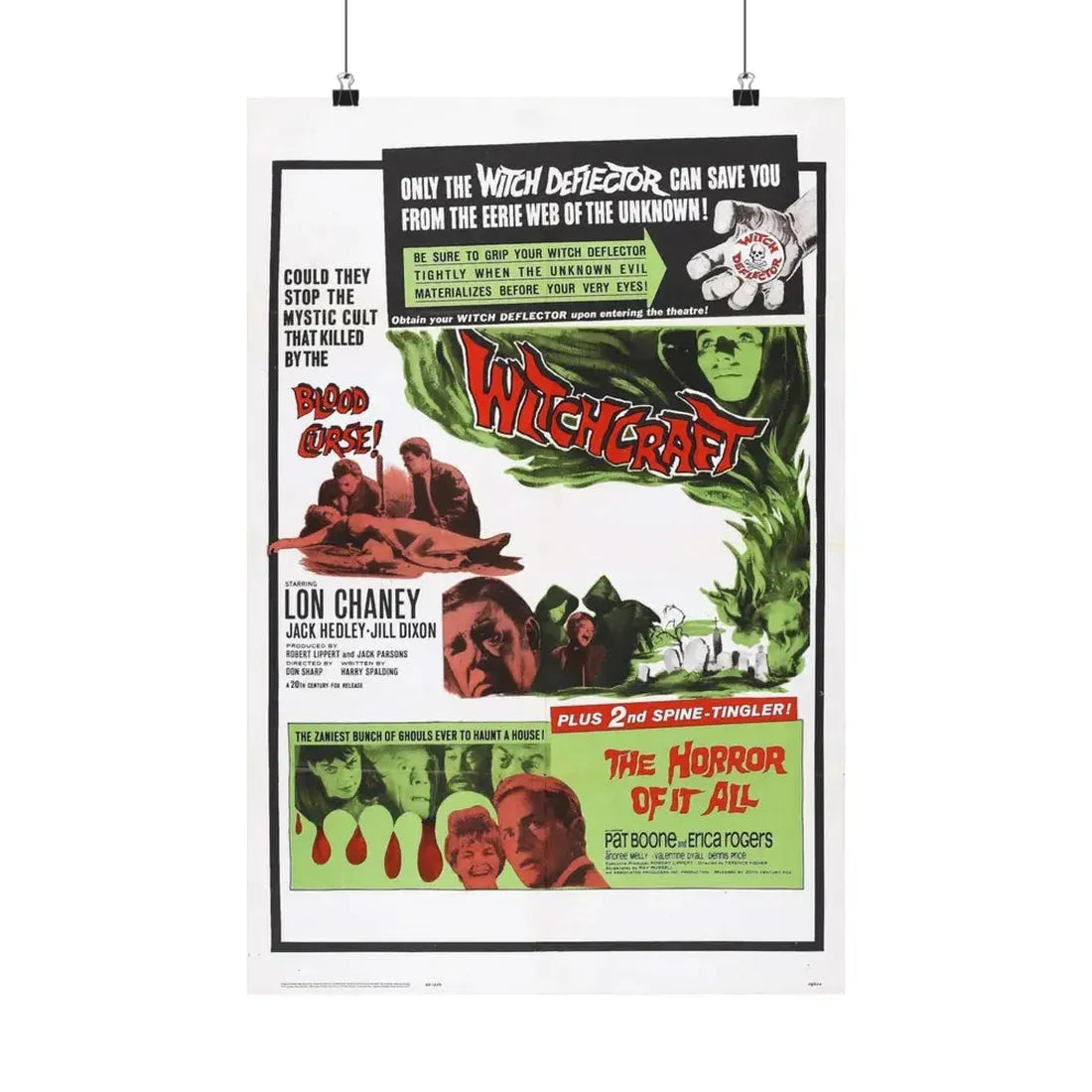 WITCHCRAFT + THE HORROR OF IT ALL 1964 - Paper Movie Poster 16″ x 24″ Matte - The Sticker Space