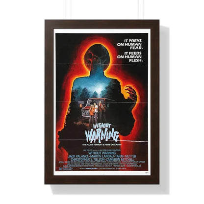 WITHOUT WARNING 1980 - Framed Movie Poster 16″ x 24″ Walnut - The Sticker Space