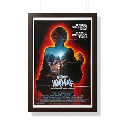 WITHOUT WARNING 1980 - Framed Movie Poster 20" x 30" Walnut - The Sticker Space
