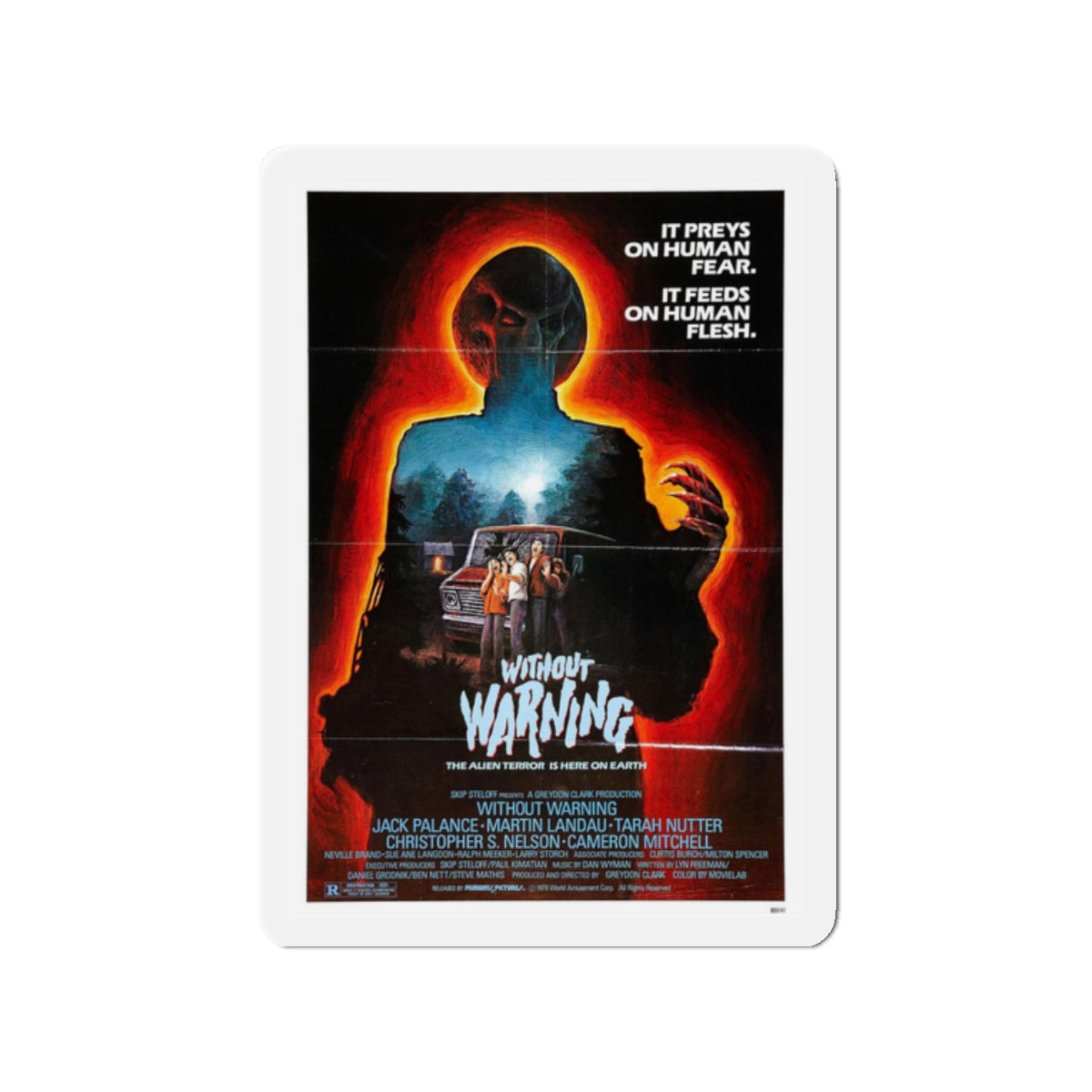 WITHOUT WARNING 1980 Movie Poster - Refrigerator Magnet-2" x 2"-The Sticker Space