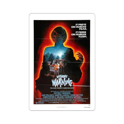 WITHOUT WARNING 1980 Movie Poster - STICKER Vinyl Kiss-Cut Decal 4 Inch White - The Sticker Space
