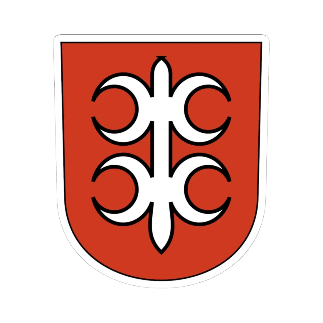 Witikon-blazon (Switzerland) (Coat of Arms) STICKER Vinyl Kiss-Cut Decal 4 Inch White - The Sticker Space