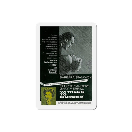 Witness to Murder 1954 Movie Poster Refrigerator Magnet 2 Inch - The Sticker Space