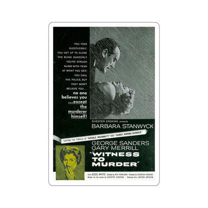 Witness to Murder 1954 Movie Poster STICKER Vinyl Die-Cut Decal 5 Inch - The Sticker Space