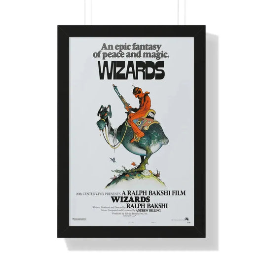 WIZARDS 1977 - Framed Movie Poster 16″ x 24″ Black - The Sticker Space
