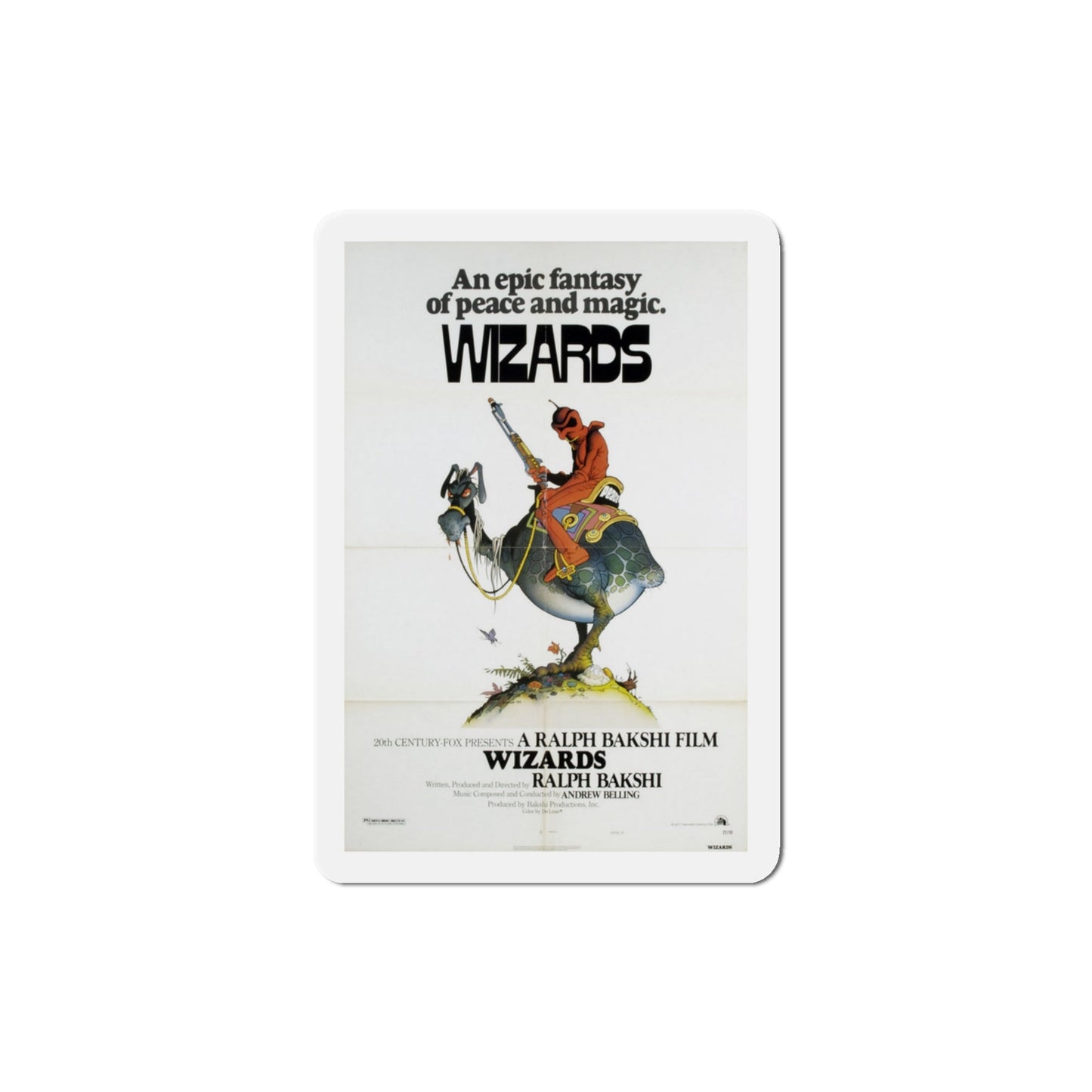 Wizards 1977 Movie Poster Die-Cut Magnet-3" x 3"-The Sticker Space