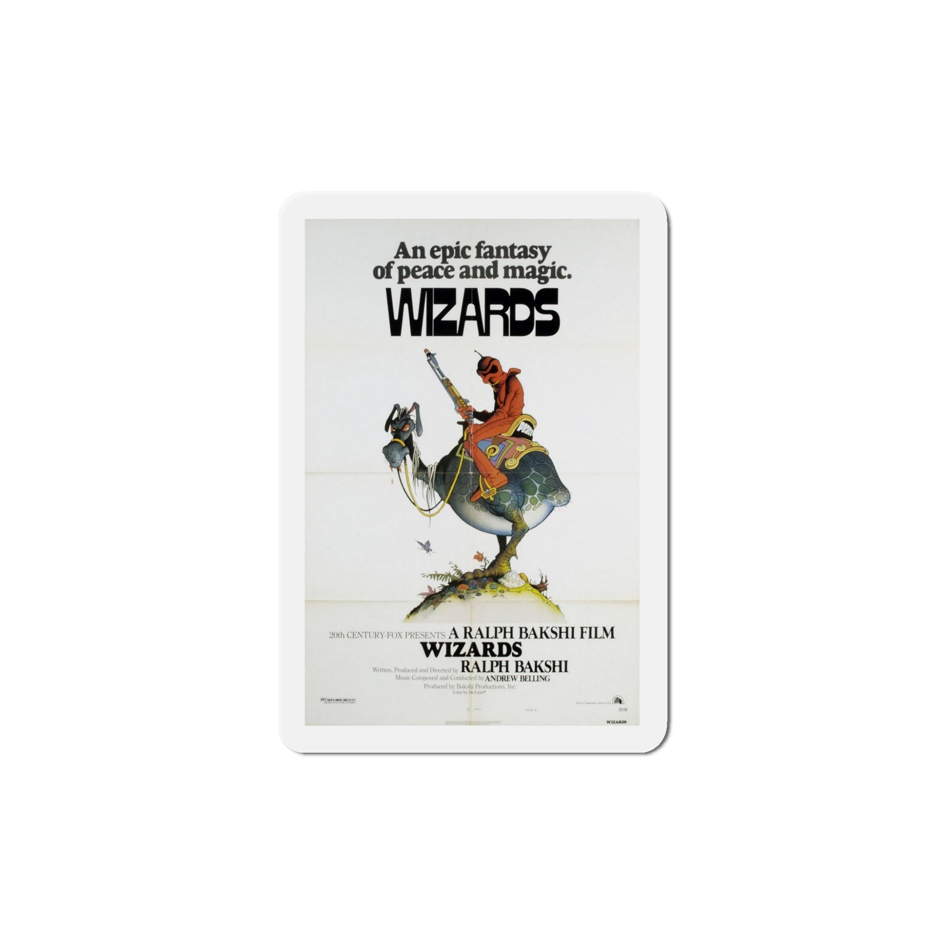 Wizards 1977 Movie Poster Die-Cut Magnet-5" x 5"-The Sticker Space