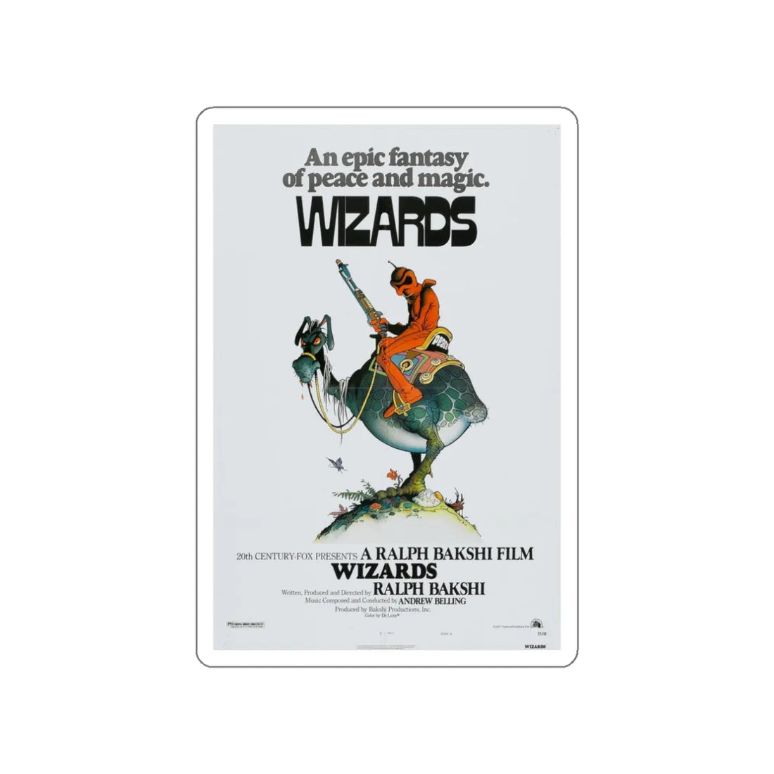 WIZARDS 1977 Movie Poster STICKER Vinyl Die-Cut Decal 3 Inch - The Sticker Space