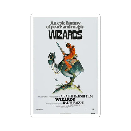 WIZARDS 1977 Movie Poster - STICKER Vinyl Kiss-Cut Decal 4 Inch White - The Sticker Space