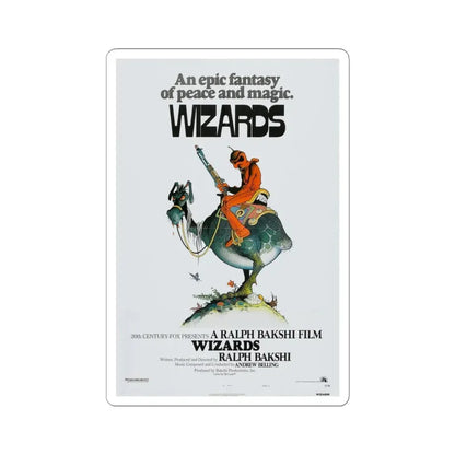 WIZARDS 1977 Movie Poster - STICKER Vinyl Kiss-Cut Decal 6 Inch White - The Sticker Space