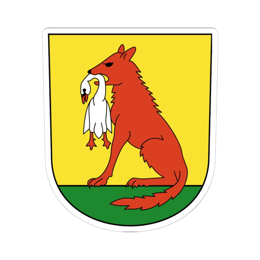 Wülflingen-blazon (Switzerland) (Coat of Arms) STICKER Vinyl Kiss-Cut Decal 6 Inch White - The Sticker Space