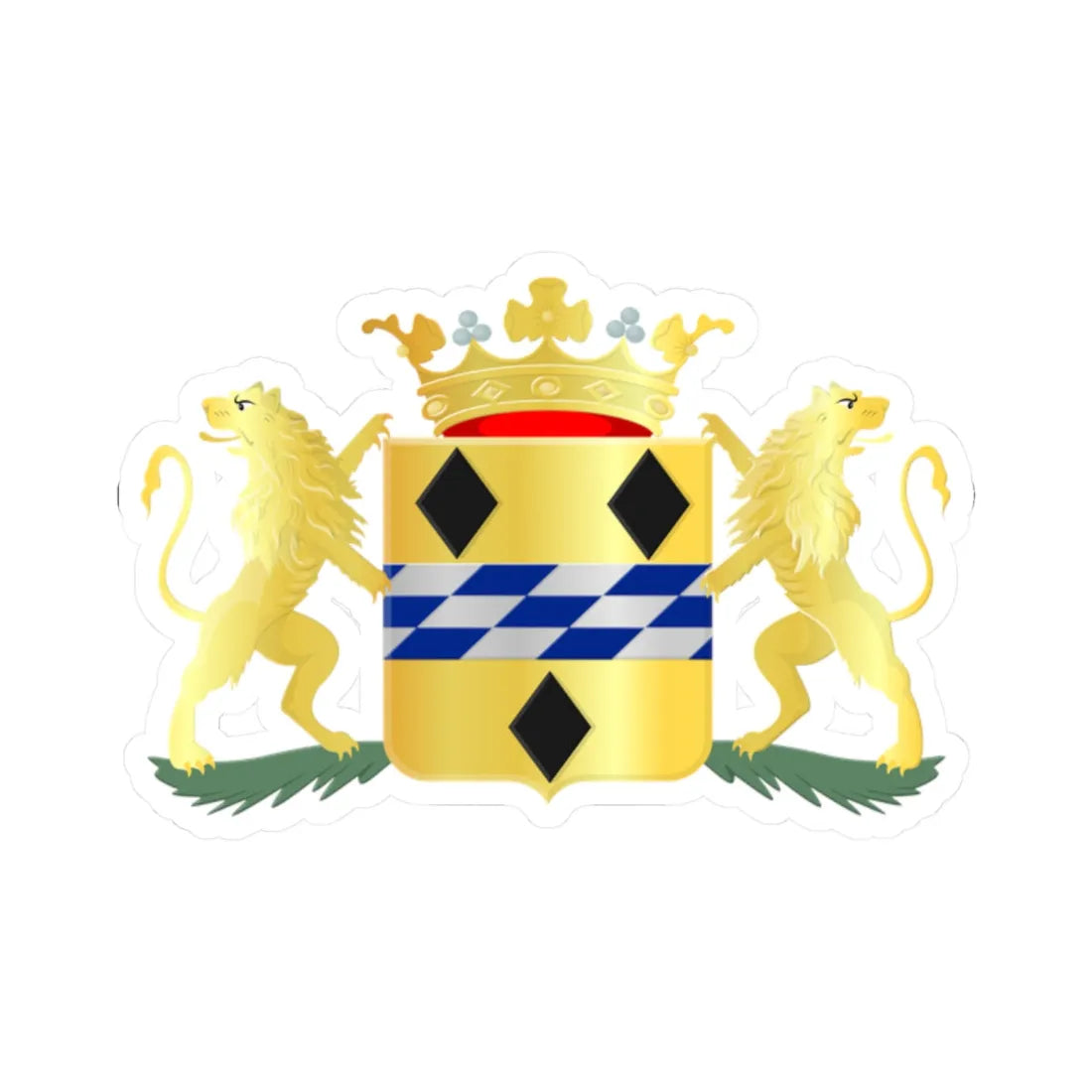 Woerden wapen (Netherlands) (Coat of Arms) STICKER Vinyl Kiss-Cut Decal 2 Inch White - The Sticker Space