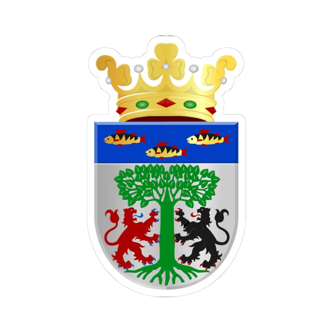 Wognum Wapen (Netherlands) (Coat of Arms) STICKER Vinyl Kiss-Cut Decal 3 Inch White - The Sticker Space