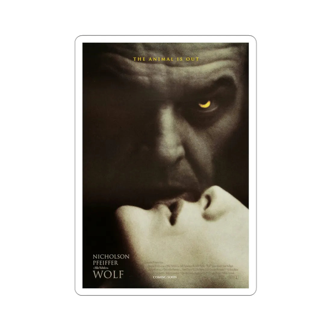 Wolf 1994 Movie Poster STICKER Vinyl Die-Cut Decal 3 Inch - The Sticker Space