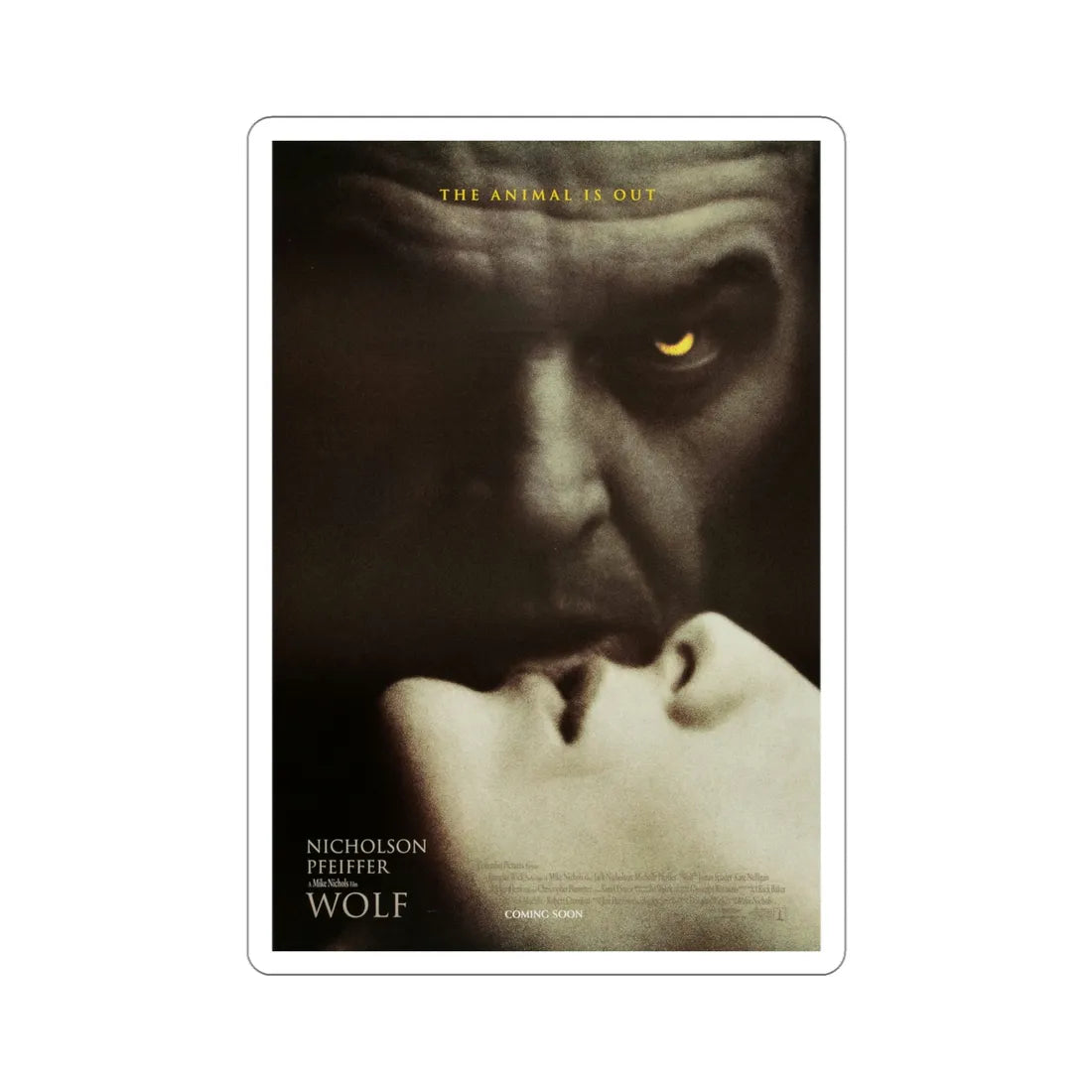 Wolf 1994 Movie Poster STICKER Vinyl Die-Cut Decal 4 Inch - The Sticker Space