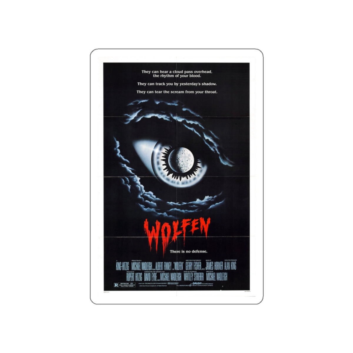 WOLFEN 1981 Movie Poster STICKER Vinyl Die-Cut Decal-White-The Sticker Space