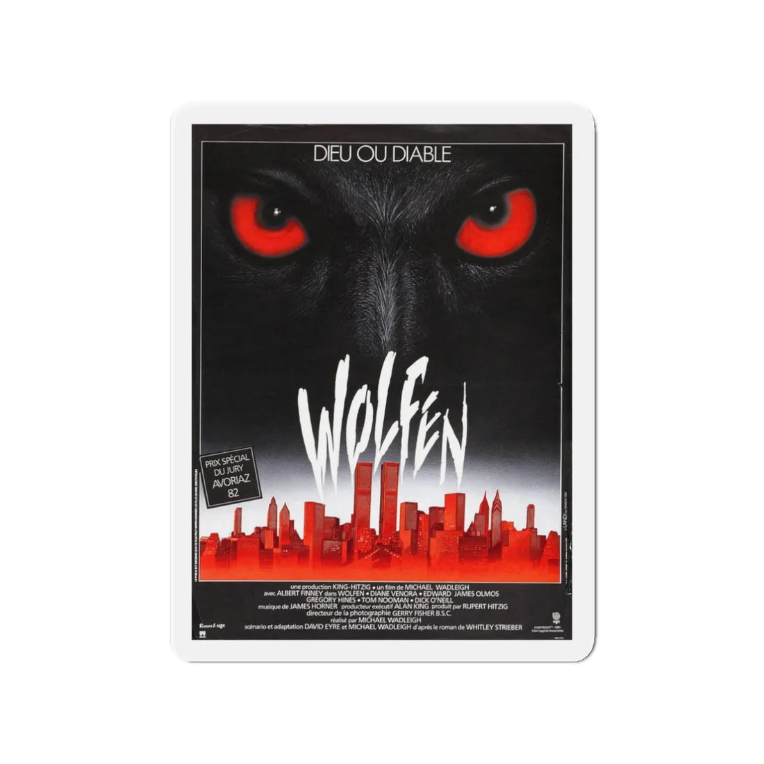 WOLFEN (2) 1981 Movie Poster - Refrigerator Magnet 3 Inch - The Sticker Space
