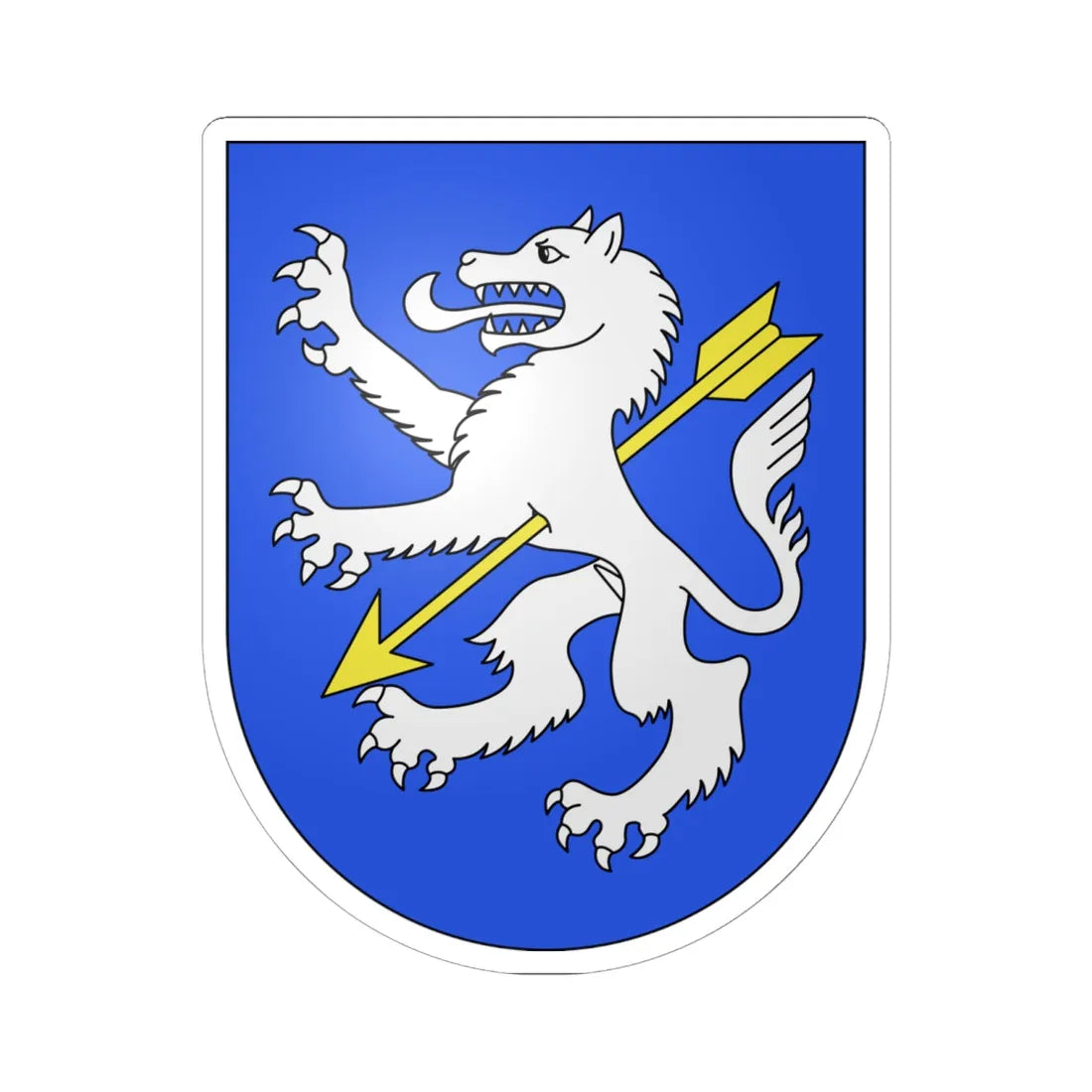 Wolfenschiessen-coat of arms (Switzerland) (Coat of Arms) STICKER Vinyl Kiss-Cut Decal 6 Inch White - The Sticker Space