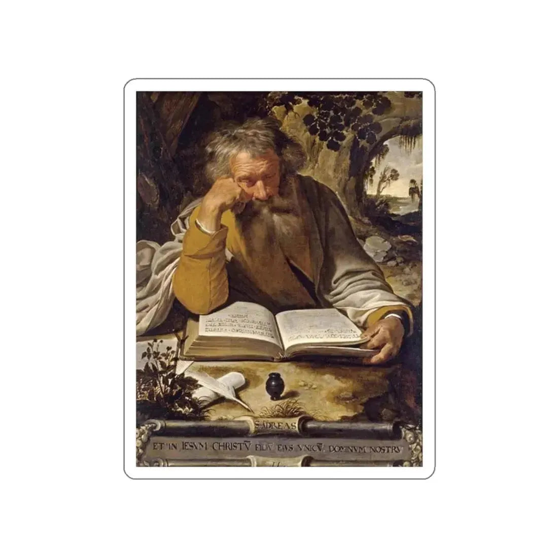 WOLFFORT, Artus - St Andrew (Artwork) STICKER Vinyl Die-Cut Decal White Die-Cut 2 Inch - The Sticker Space