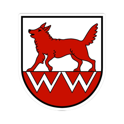 Wolfwil-blason (Switzerland) (Coat of Arms) STICKER Vinyl Kiss-Cut Decal 3 Inch White - The Sticker Space