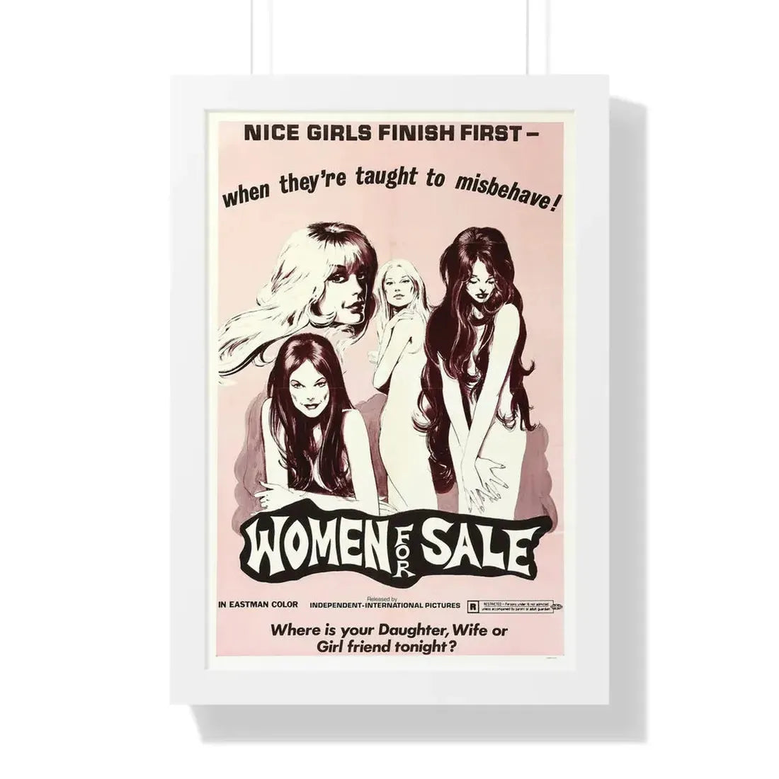 WOMEN FOR SALE 1969 - Framed Movie Poster 16″ x 24″ White - The Sticker Space