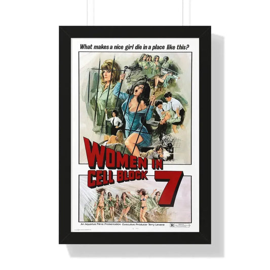 WOMEN IN CELLBLOCK 7 1973 - Framed Movie Poster 16″ x 24″ Black - The Sticker Space