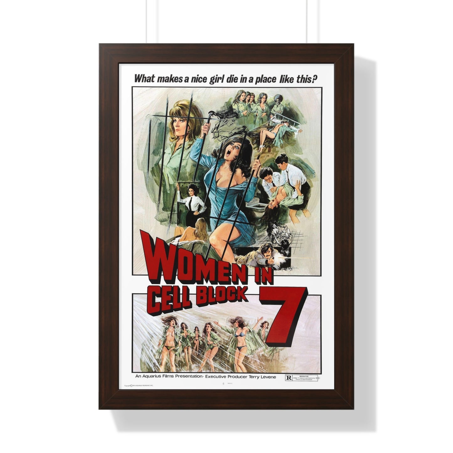 WOMEN IN CELLBLOCK 7 1973 - Framed Movie Poster-16″ x 24″-The Sticker Space