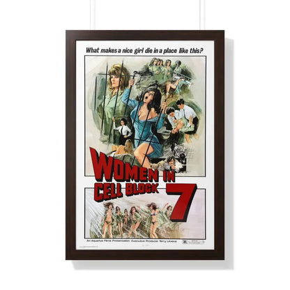 WOMEN IN CELLBLOCK 7 1973 - Framed Movie Poster 20" x 30" Walnut - The Sticker Space