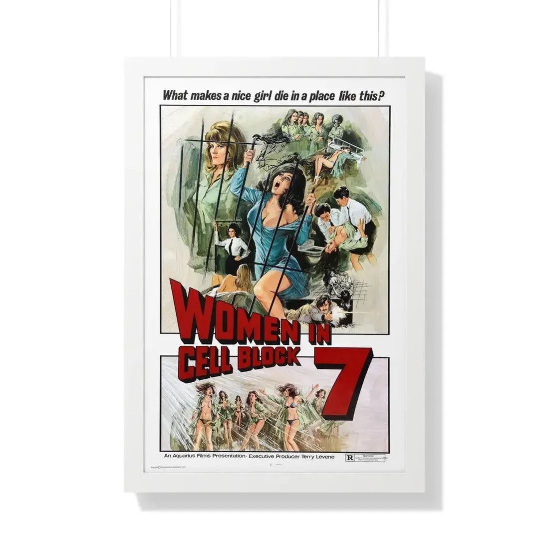WOMEN IN CELLBLOCK 7 1973 - Framed Movie Poster 20" x 30" White - The Sticker Space