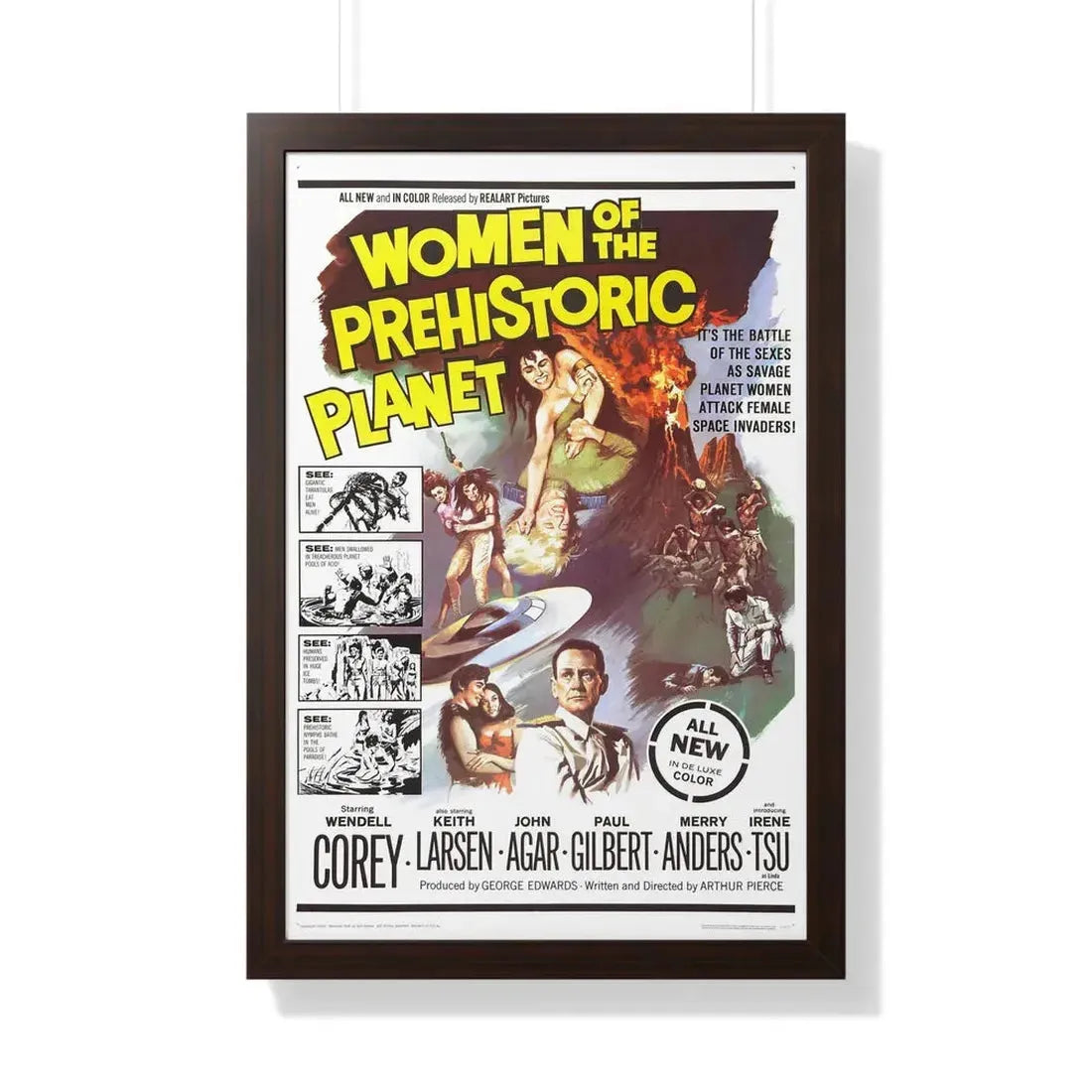 WOMEN OF THE PREHISTORIC PLANET 1966 - Framed Movie Poster 20" x 30" Walnut - The Sticker Space