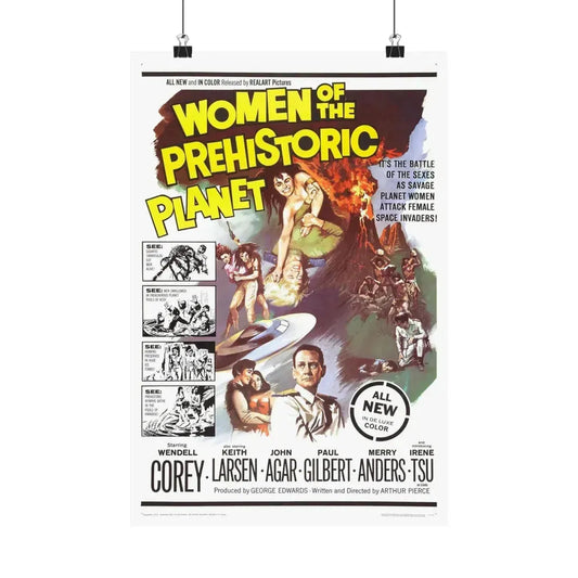 WOMEN OF THE PREHISTORIC PLANET 1966 - Paper Movie Poster 12″ x 18″ Matte - The Sticker Space