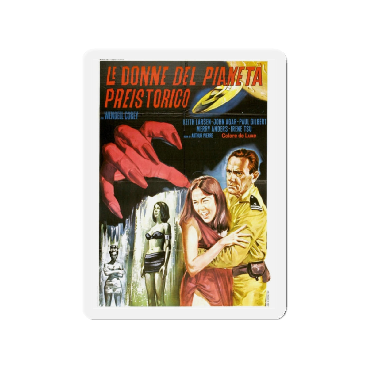 WOMEN OF THE PREHISTORIC PLANET (ITALIAN) 1966 Movie Poster - Refrigerator Magnet-2" x 2"-The Sticker Space