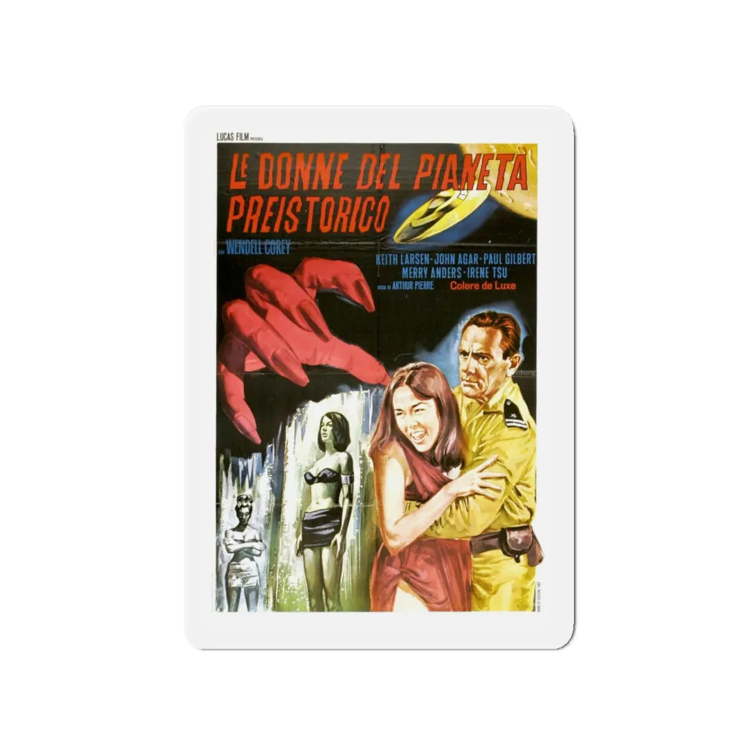 WOMEN OF THE PREHISTORIC PLANET (ITALIAN) 1966 Movie Poster - Refrigerator Magnet 4 Inch - The Sticker Space