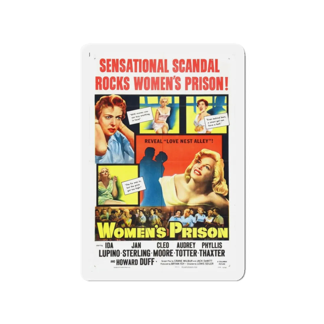 WOMEN'S PRISON 1955 Movie Poster - Refrigerator Magnet 3 Inch - The Sticker Space