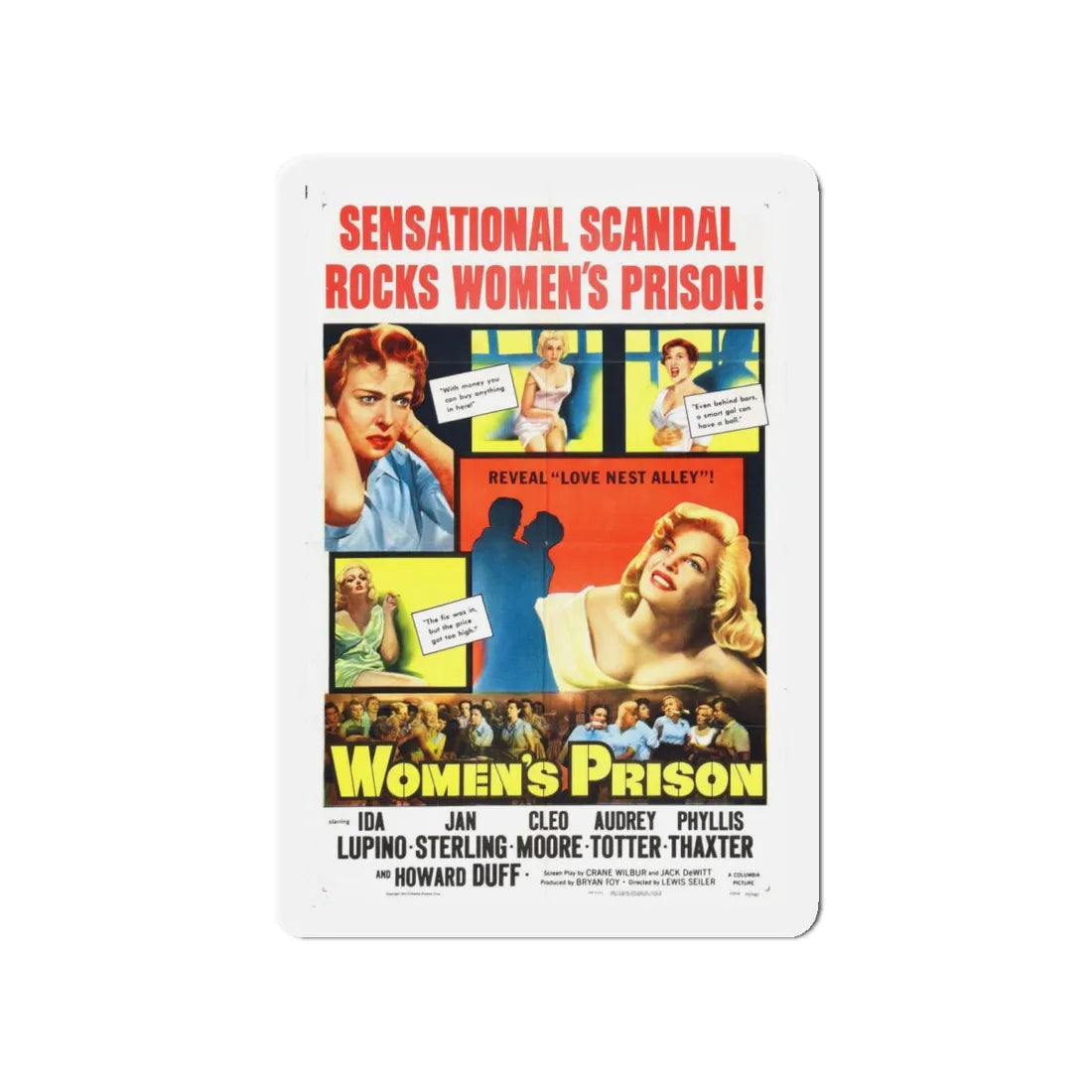 WOMEN'S PRISON 1955 Movie Poster - Refrigerator Magnet 4 Inch - The Sticker Space