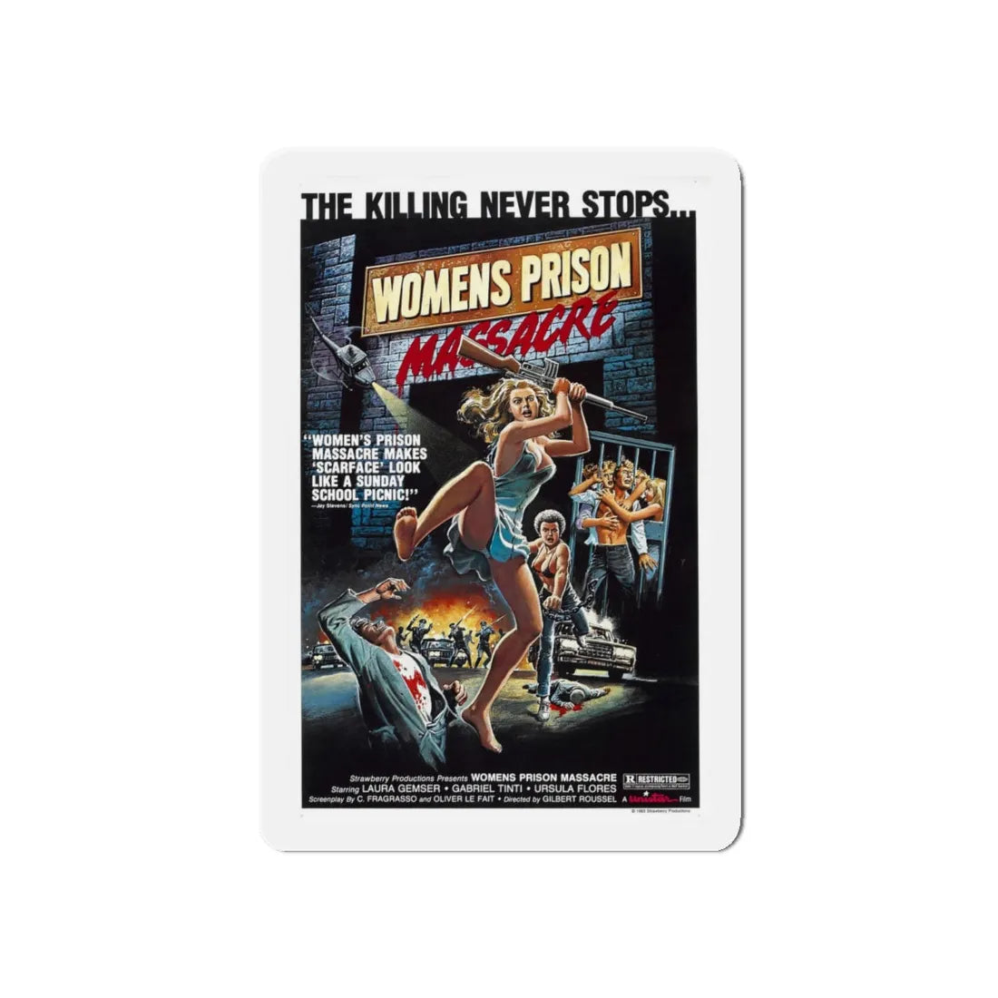 WOMEN'S PRISON MASSACRE 1983 Movie Poster - Refrigerator Magnet 5 Inch - The Sticker Space