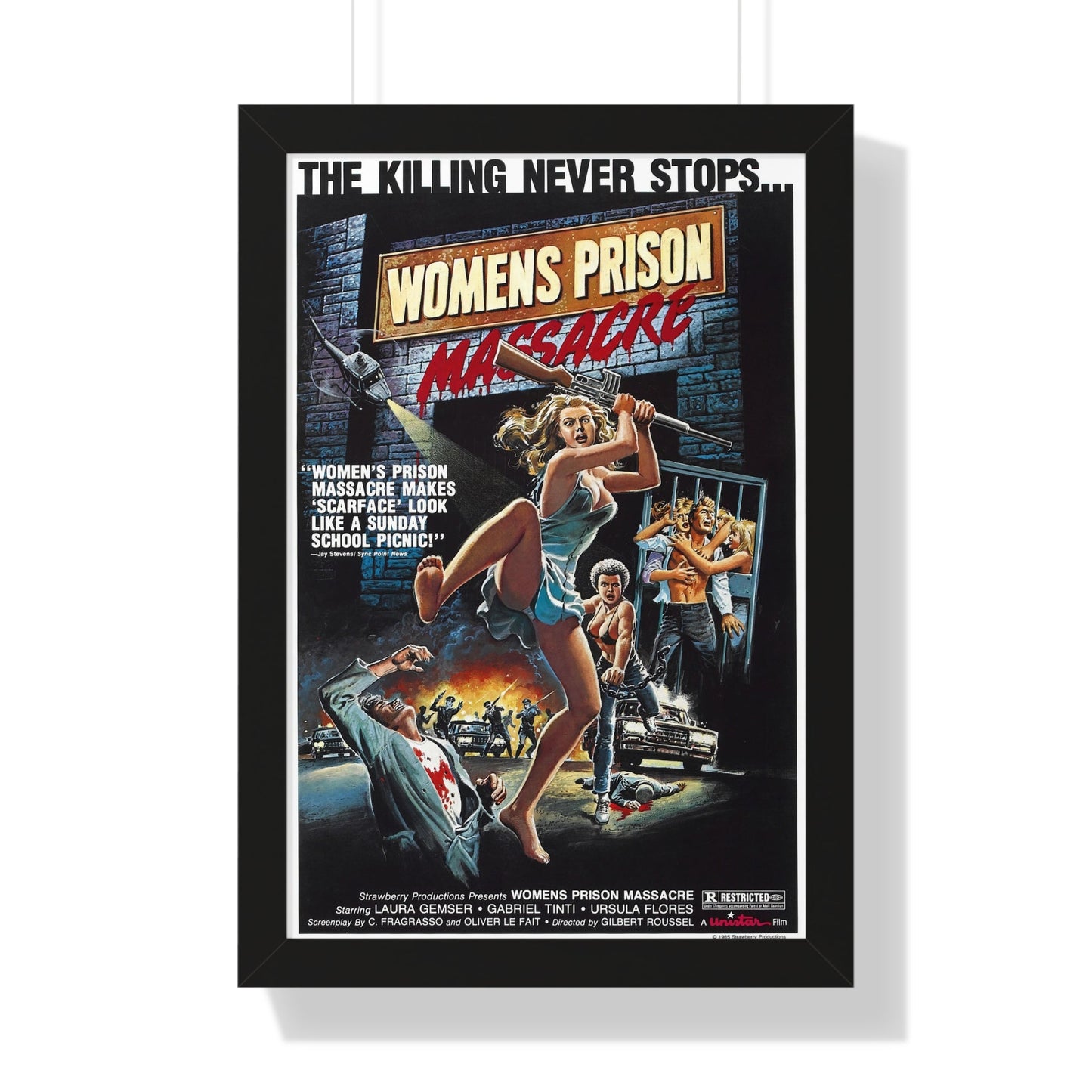 WOMEN'S PRISON MASSACRE 1983 - Framed Movie Poster-16″ x 24″-The Sticker Space