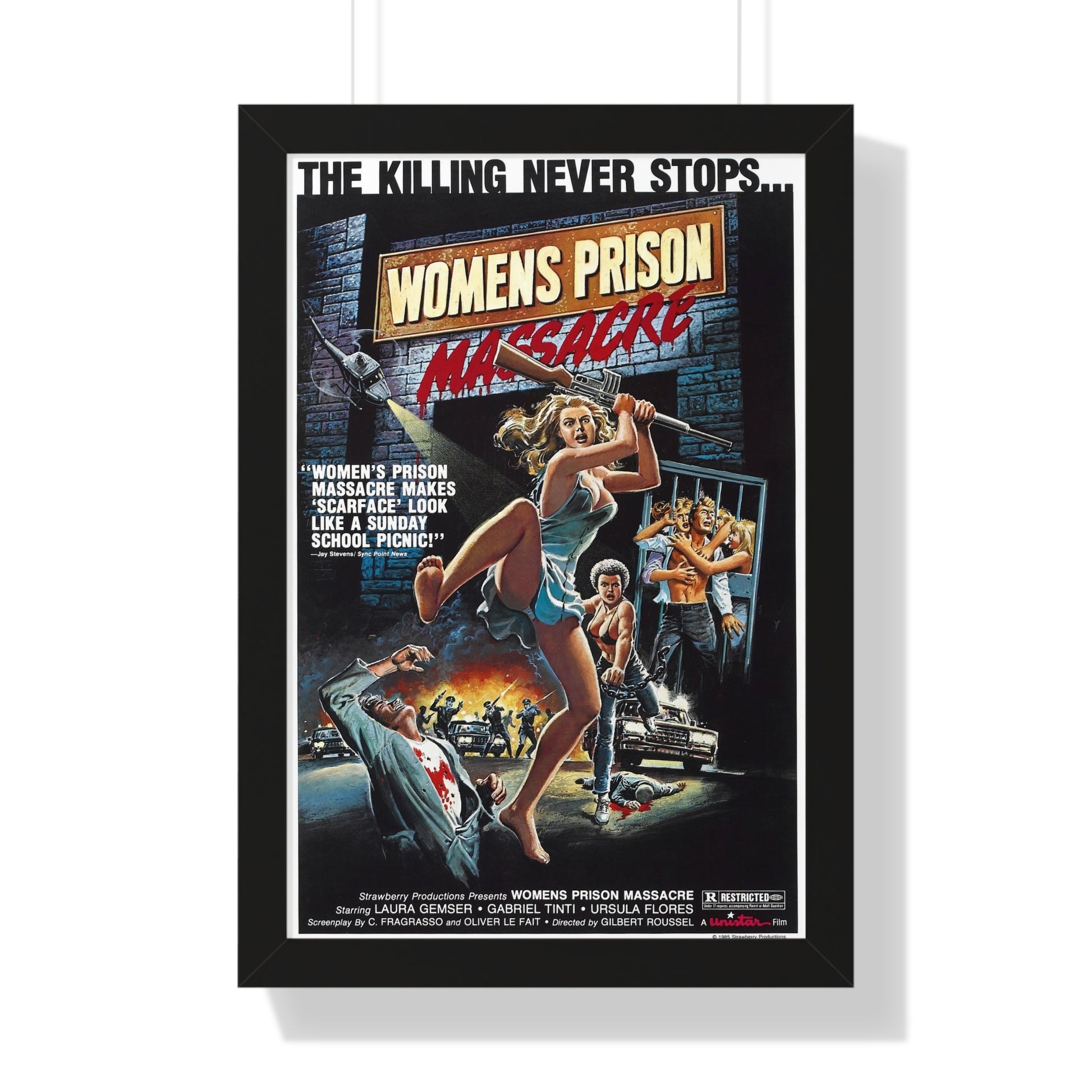 WOMEN'S PRISON MASSACRE 1983 - Framed Movie Poster-16″ x 24″-The Sticker Space