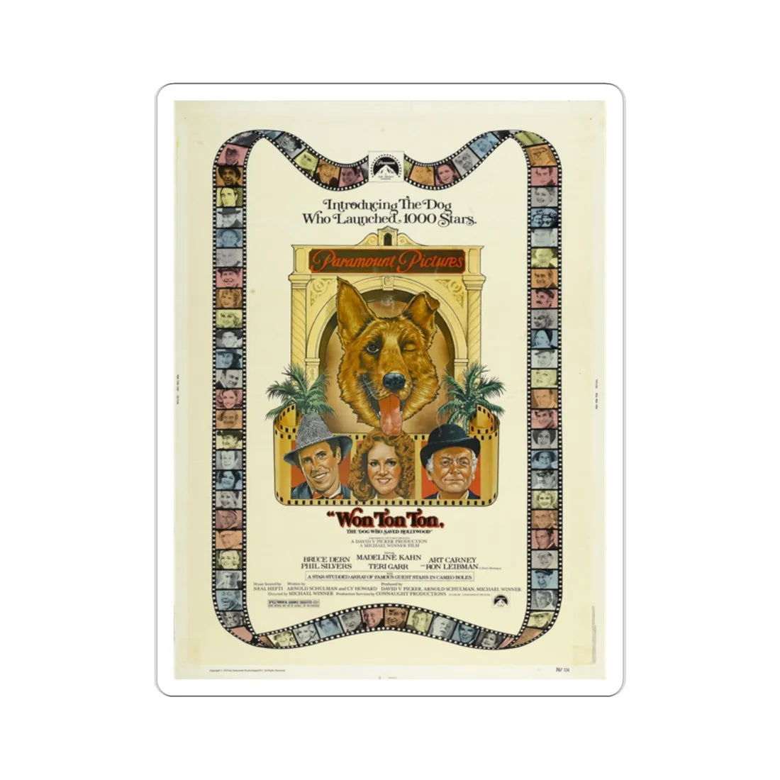 Won Ton Ton The Dog Who Saved Hollywood 1976 Movie Poster STICKER Vinyl Die-Cut Decal 2 Inch - The Sticker Space