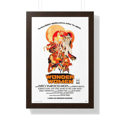 WONDER WOMEN 1973 - Framed Movie Poster 16″ x 24″ Walnut - The Sticker Space