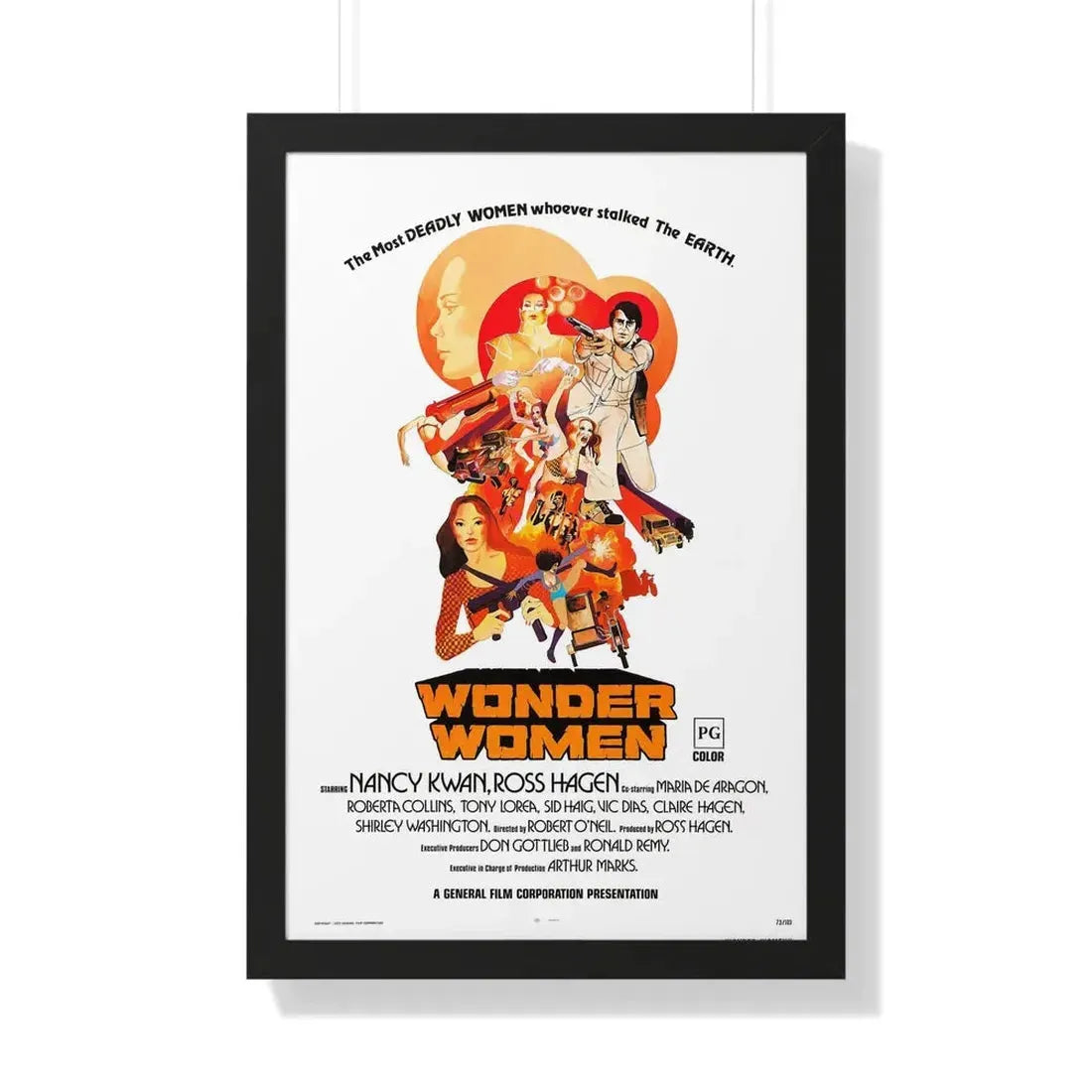 WONDER WOMEN 1973 - Framed Movie Poster 20" x 30" Black - The Sticker Space
