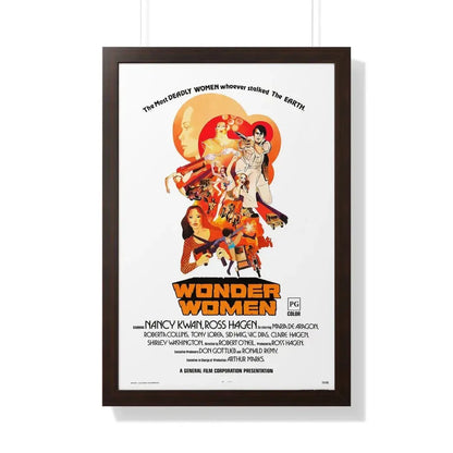 WONDER WOMEN 1973 - Framed Movie Poster 20" x 30" Walnut - The Sticker Space