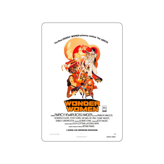 WONDER WOMEN 1973 Movie Poster STICKER Vinyl Die-Cut Decal-White-The Sticker Space